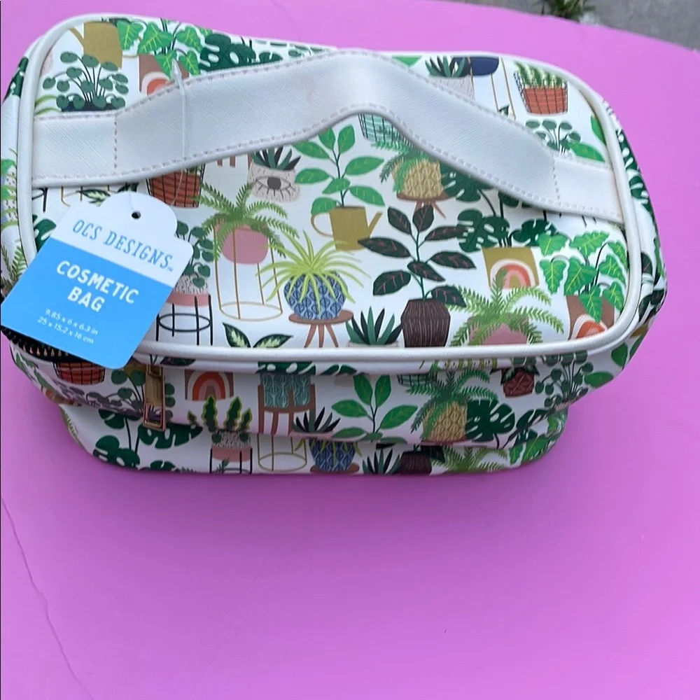COPY - Tropical Plant Print Cosmetic Bag OCS Designs